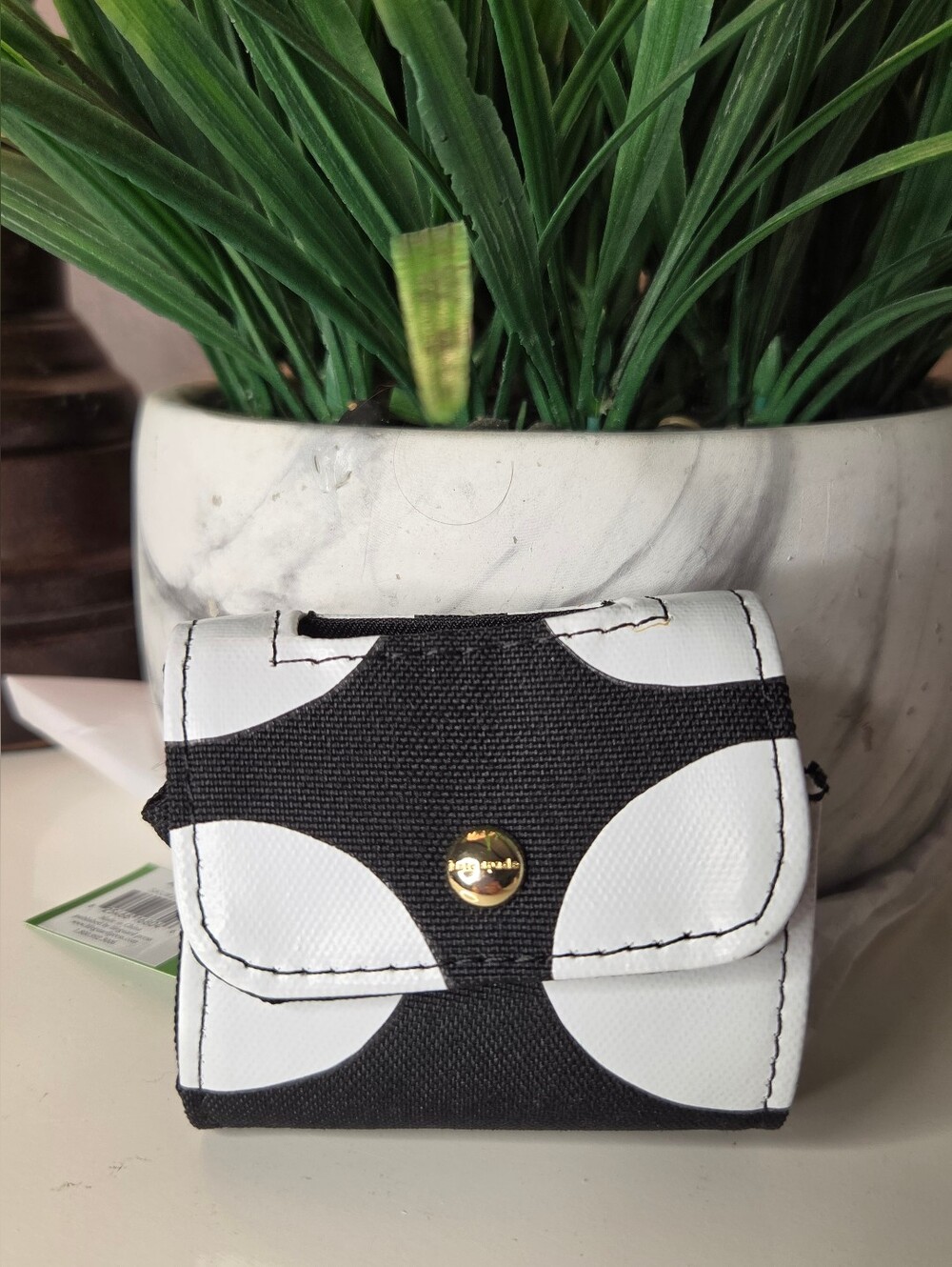 Kate Spade Black and White Lg Polka-Dot Dog Bag Carrier W/ Bags